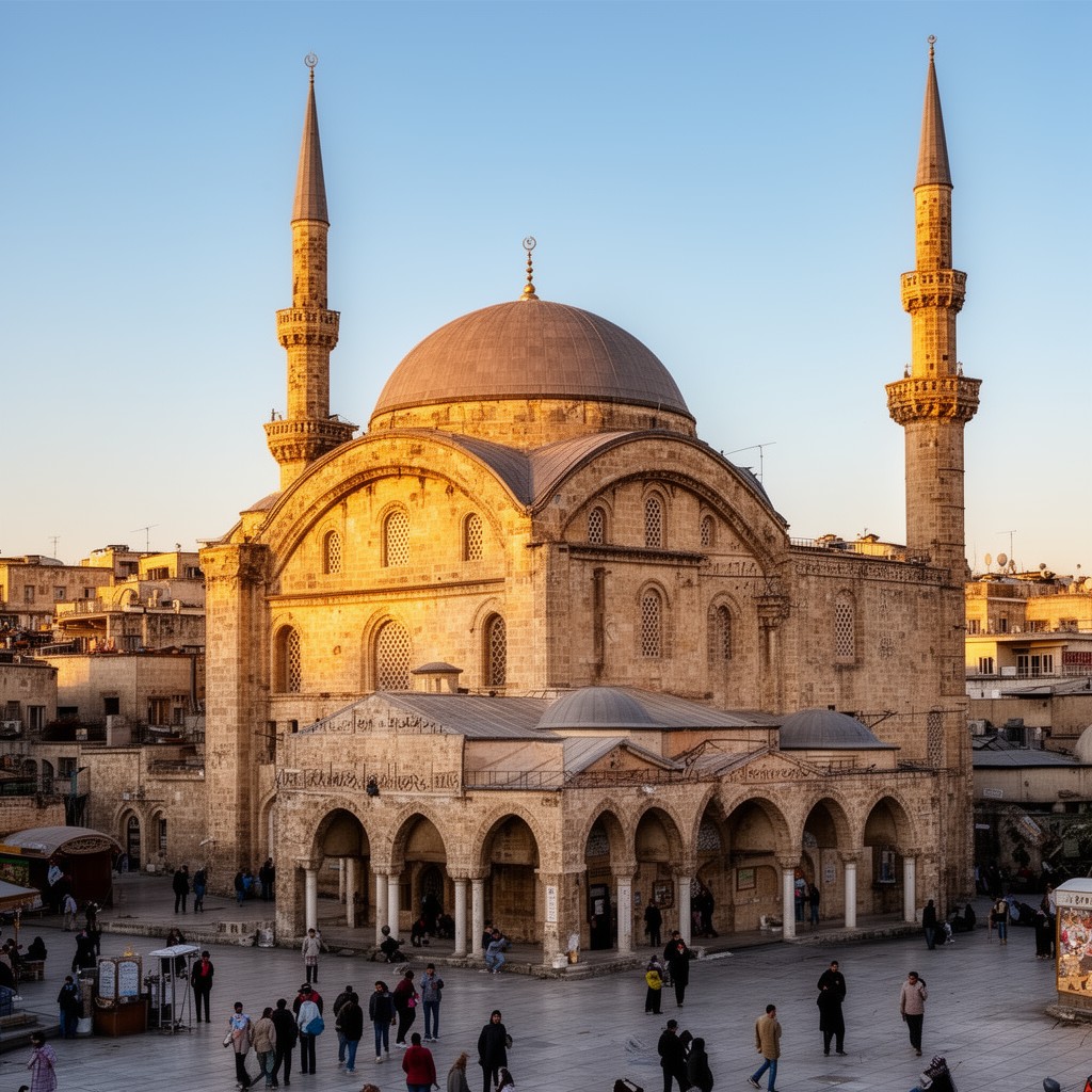 AI-generated illustration of Great Mosque of Damascus