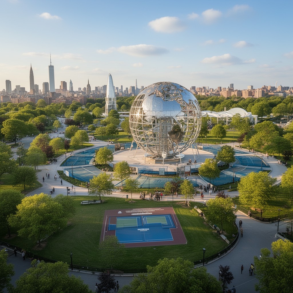 AI-generated illustration of Flushing Meadows–Corona Park