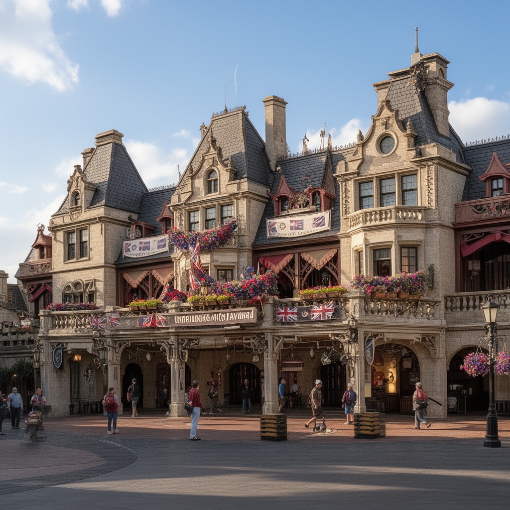 AI-generated illustration of United Kingdom Pavilion