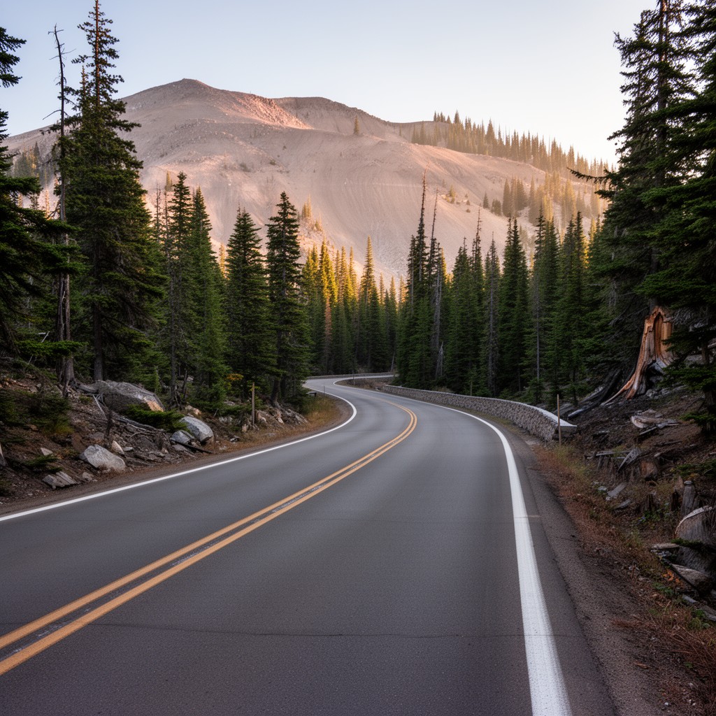 AI-generated illustration of Lassen Volcanic National Park Highway