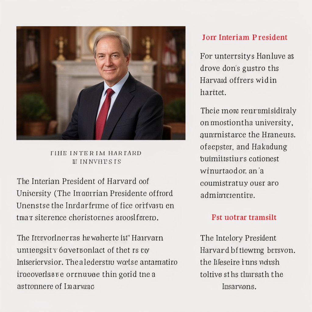 AI-generated illustration of Interim President of Harvard University