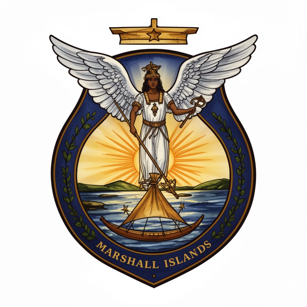 AI-generated illustration of coat of arms of the Marshall Islands