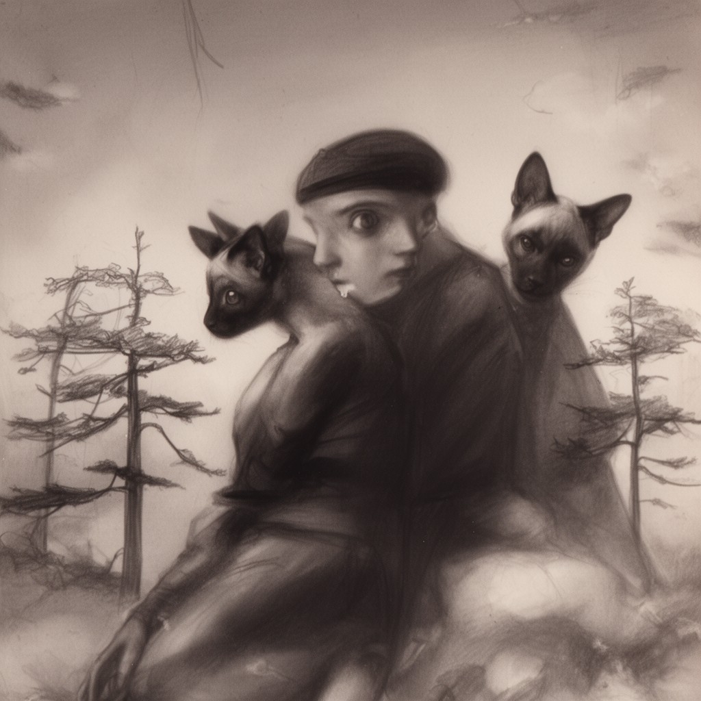 AI-generated illustration of Reflections of a Siamese Twin