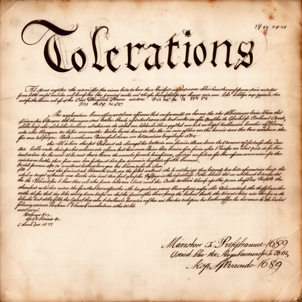 AI-generated illustration of Toleration Act 1689