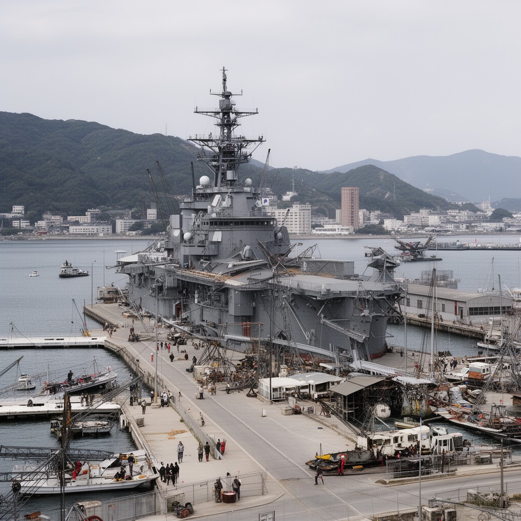 AI-generated illustration of Sasebo Naval Arsenal