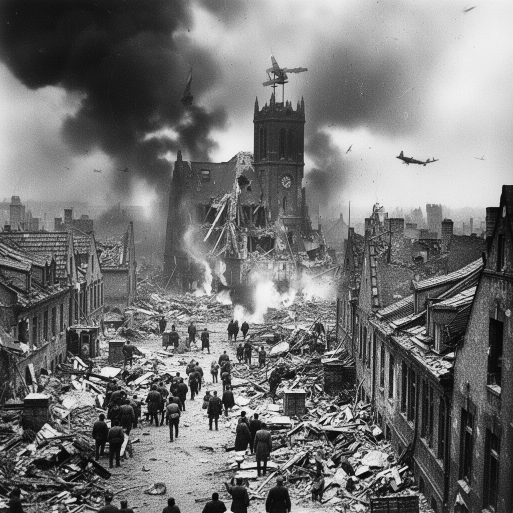 AI-generated illustration of Bombing of Wieluń