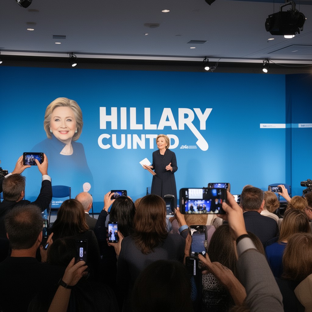 AI-generated illustration of Hillary Clinton 2016 presidential campaign