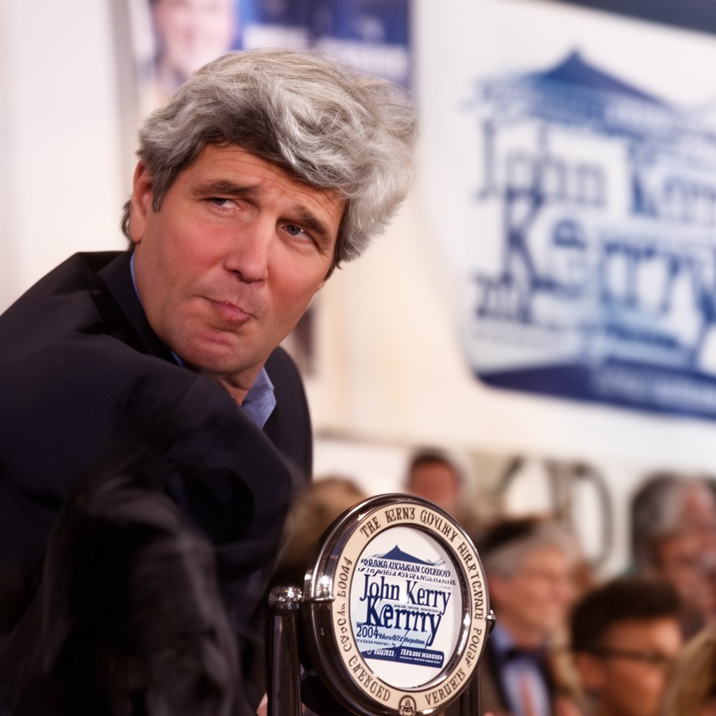 AI-generated illustration of John Kerry 2004 presidential campaign