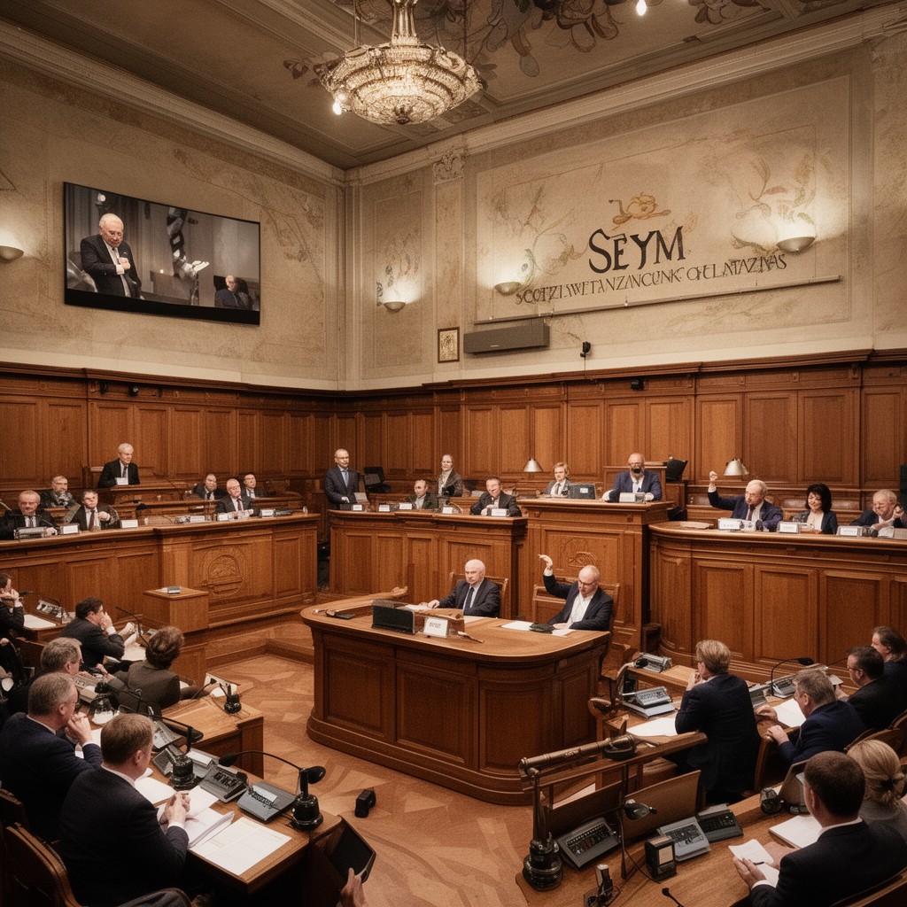 AI-generated illustration of Polish parliament (Sejm and Senate)