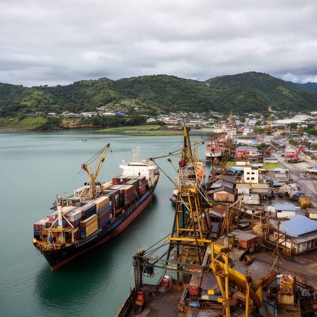 AI-generated illustration of Port of Honiara