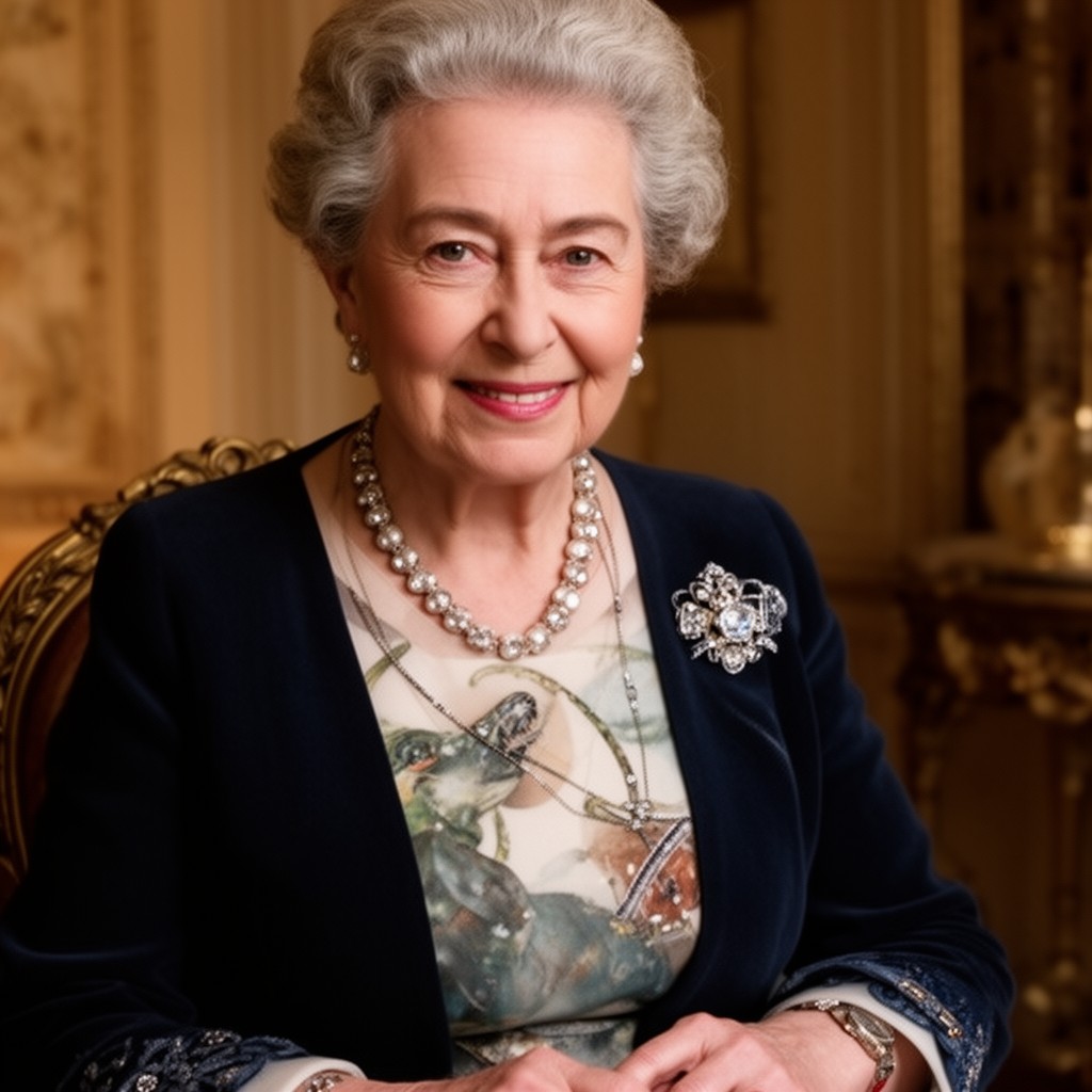 AI-generated illustration of The Queen