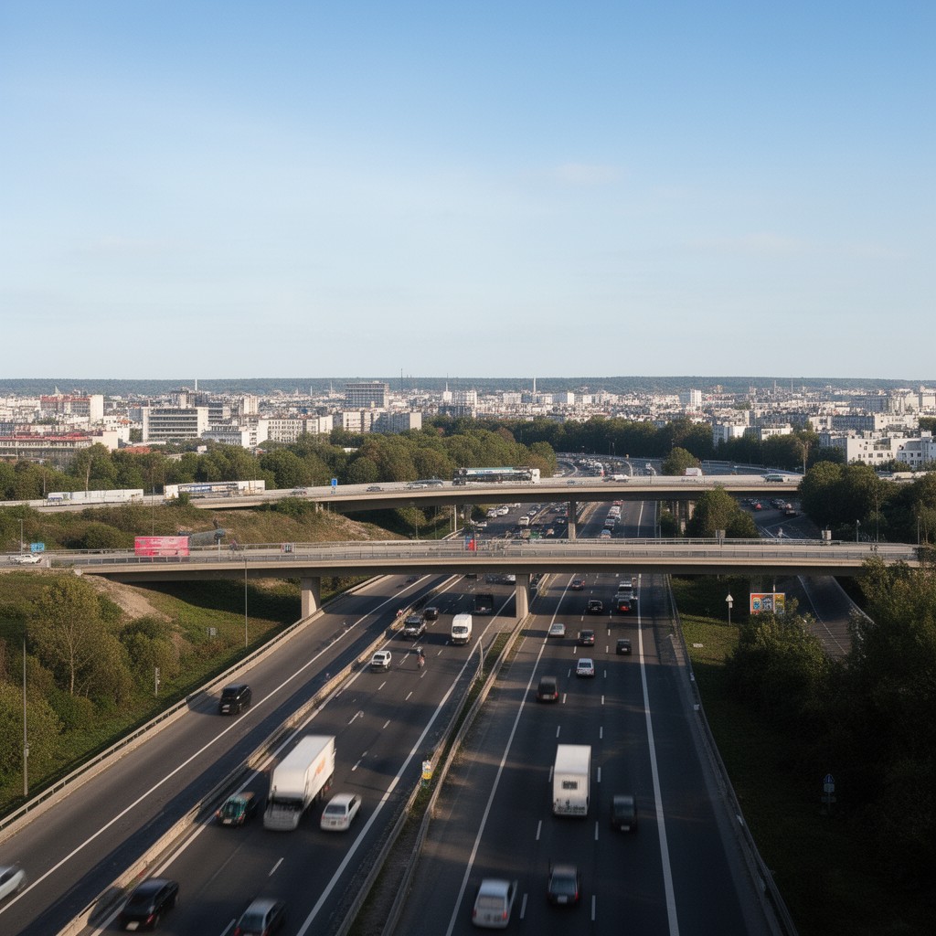 AI-generated illustration of A86 autoroute