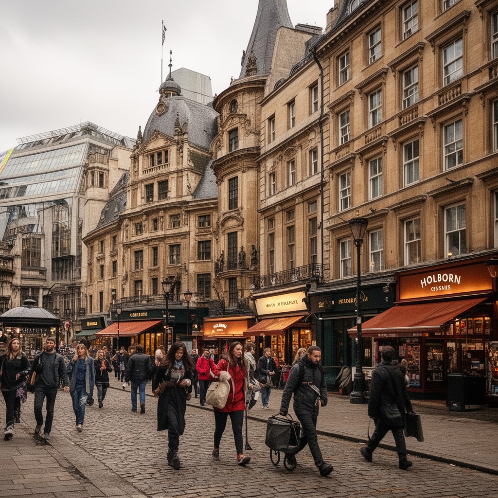AI-generated illustration of Holborn, London, England