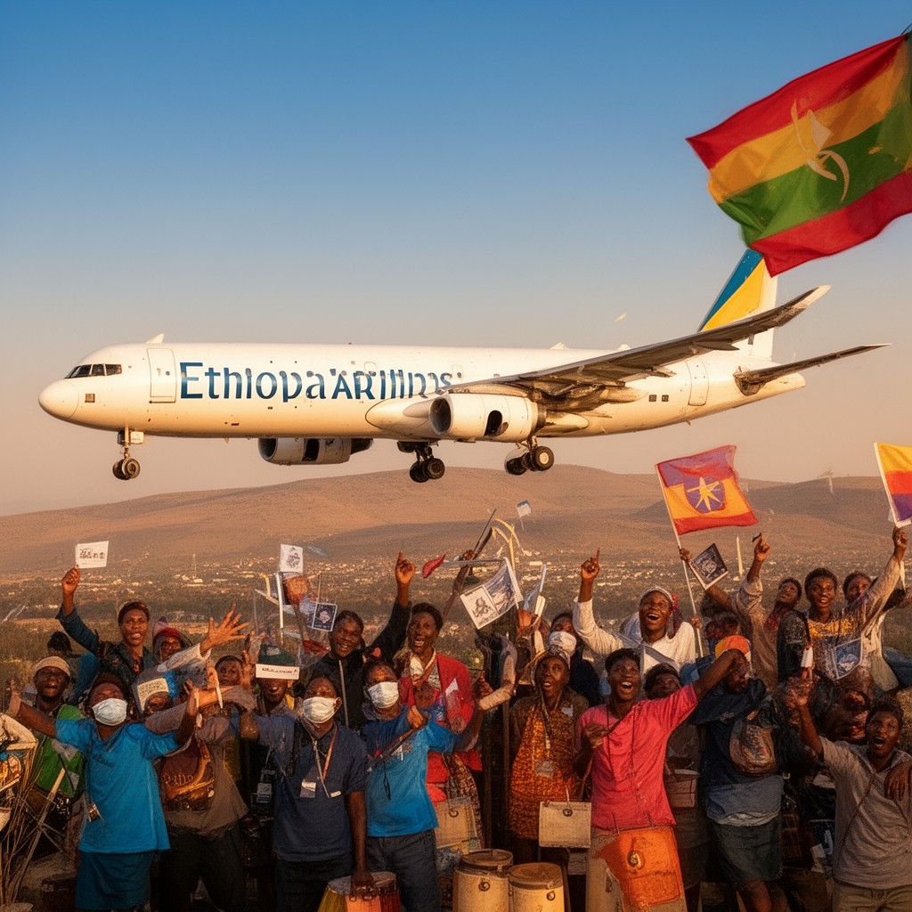 AI-generated illustration of Ethiopian Airlines