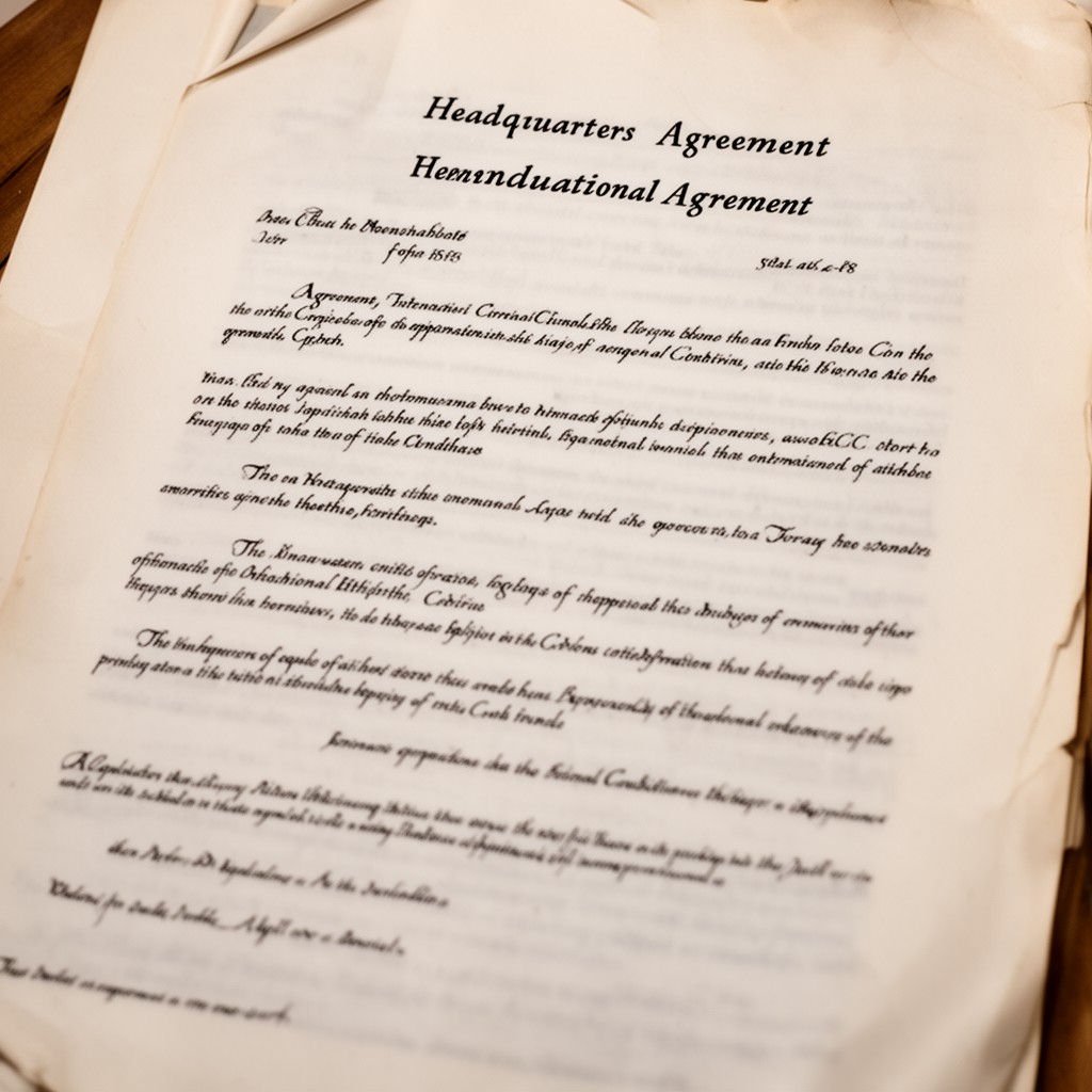 AI-generated illustration of Headquarters Agreement between the International Criminal Court and the Host State