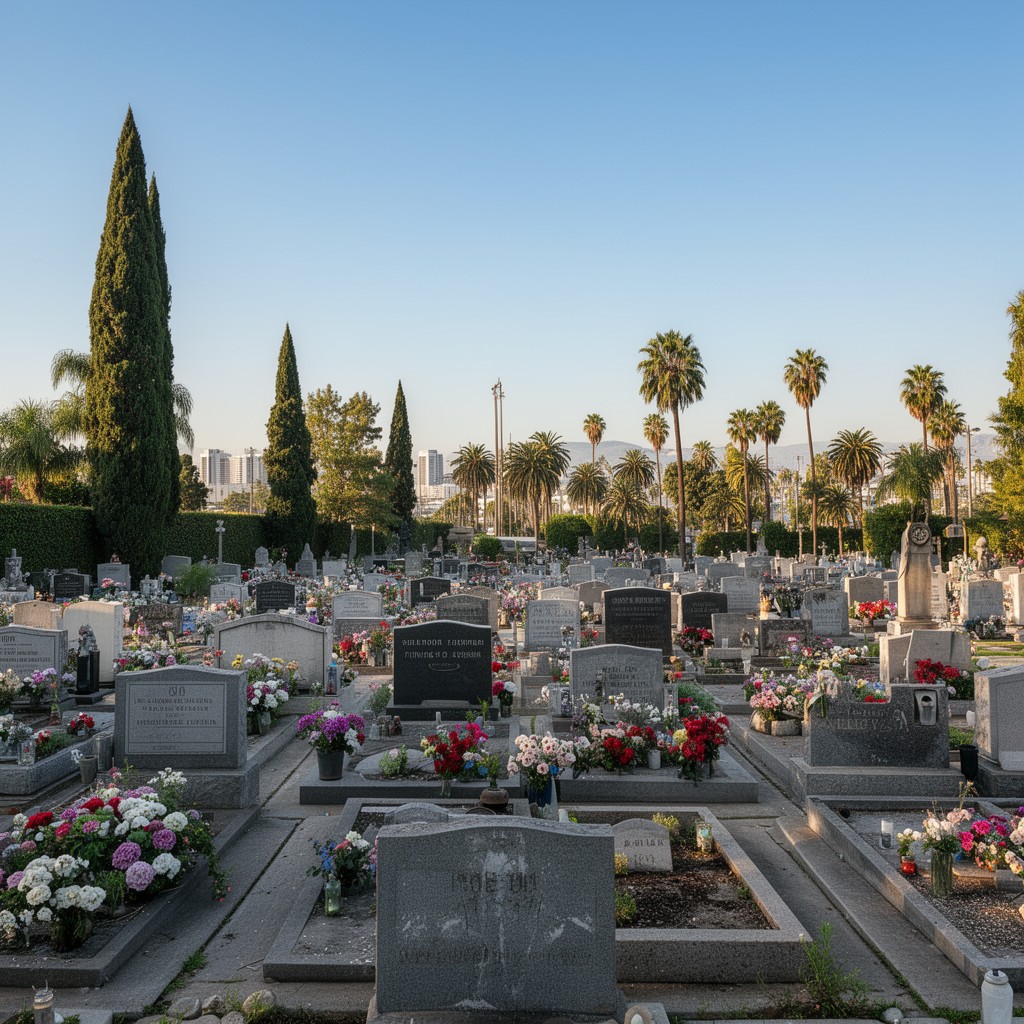AI-generated illustration of Hollywood Forever Cemetery