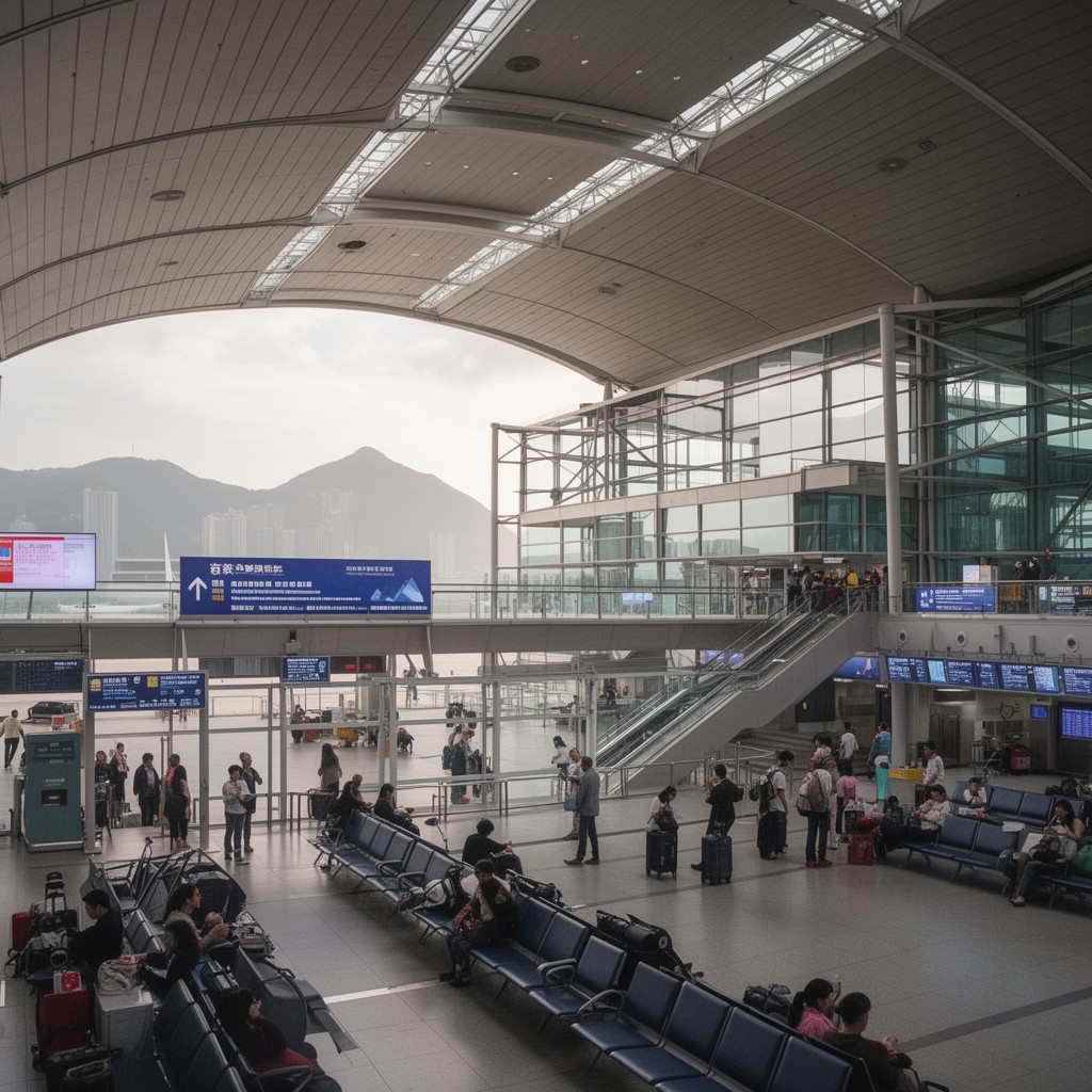 AI-generated illustration of Hong Kong International Airport
