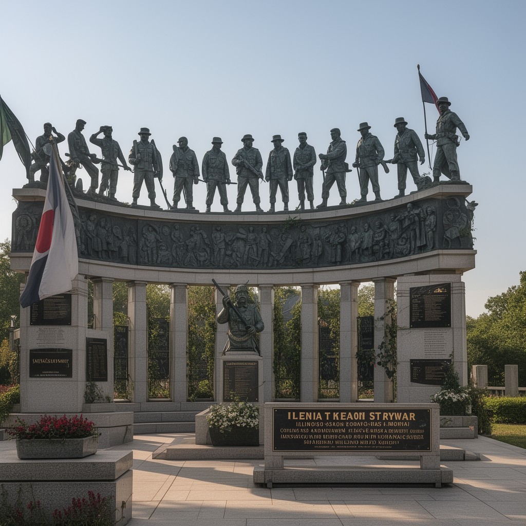 AI-generated illustration of Illinois Korean War Memorial