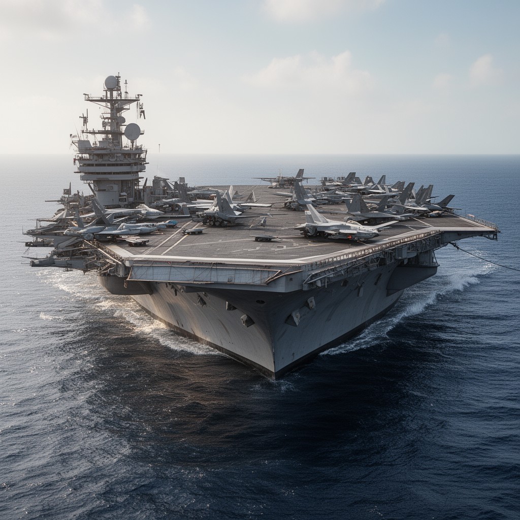 AI-generated illustration of Nimitz-class aircraft carrier