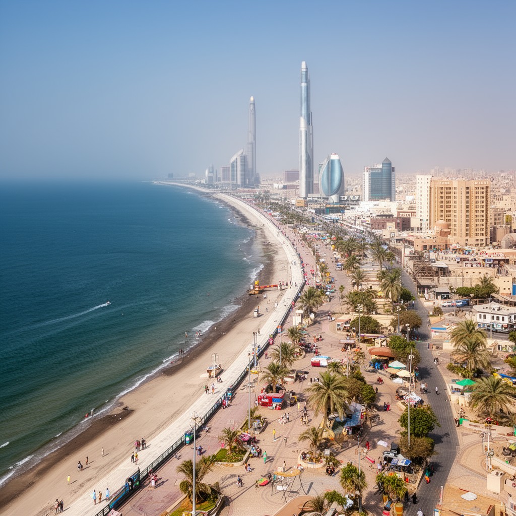 AI-generated illustration of Jeddah Corniche