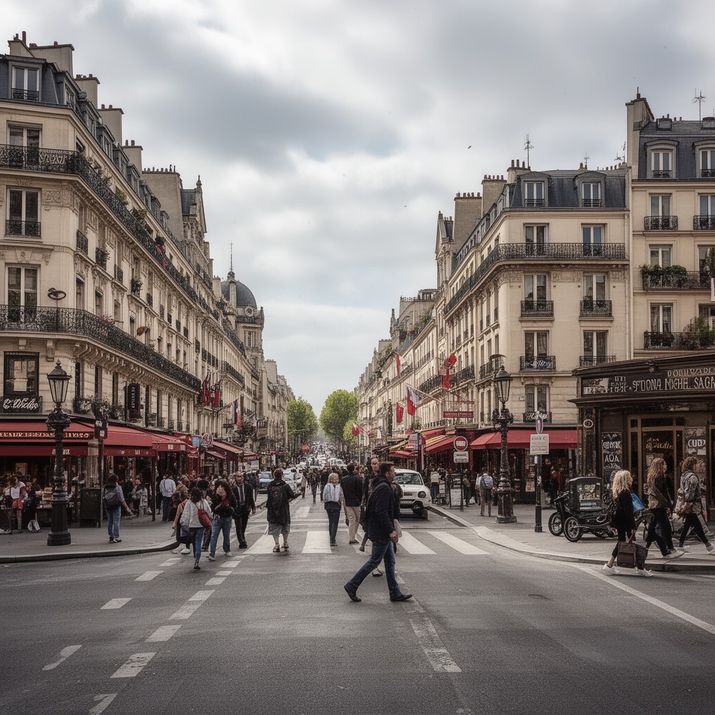 AI-generated illustration of Boulevard Saint‑Michel