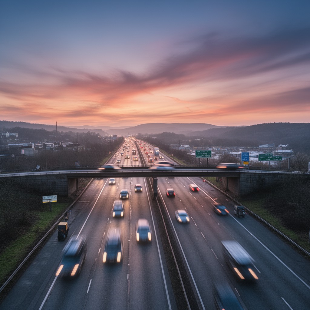 AI-generated illustration of M73 motorway