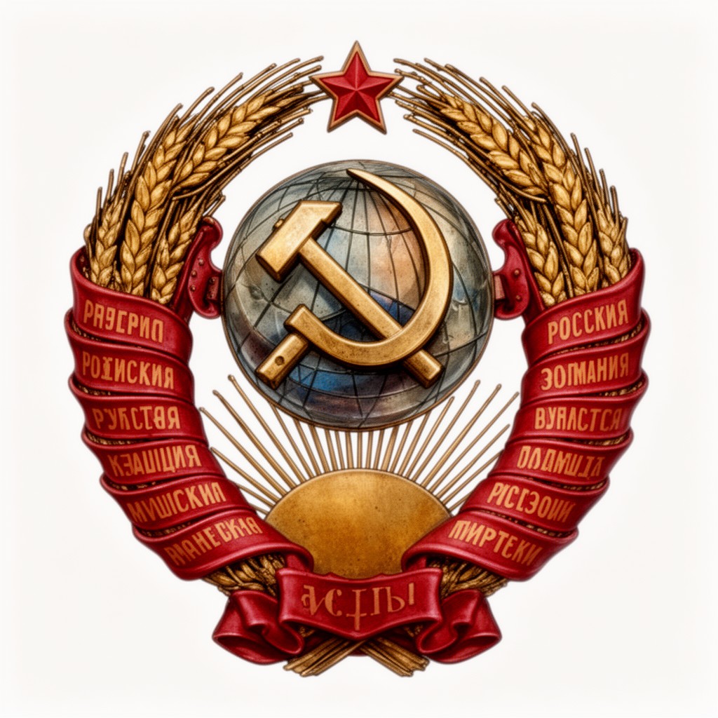 AI-generated illustration of State Emblem of the Russian SFSR