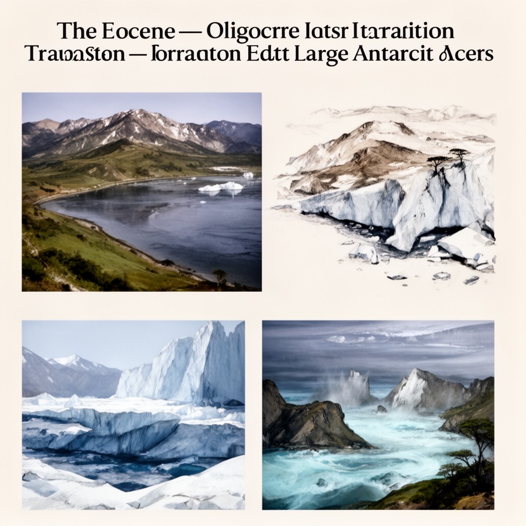 AI-generated illustration of Eocene–Oligocene climate transition