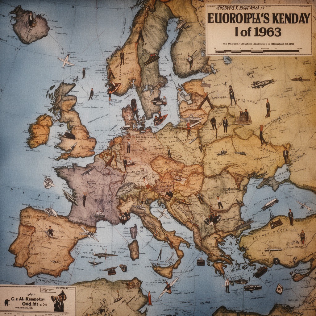 AI-generated illustration of Kennedy's European tour of 1963