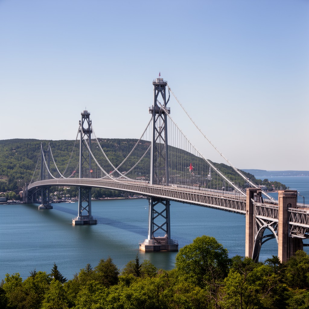 AI-generated illustration of Mackinac Bridge