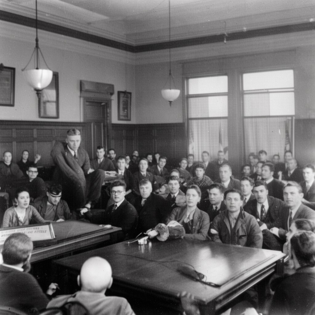 AI-generated illustration of Scopes "Monkey" Trial