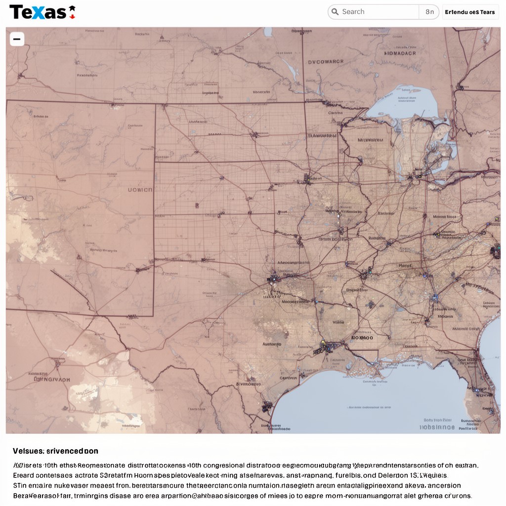 AI-generated illustration of Texas's 10th congressional district
