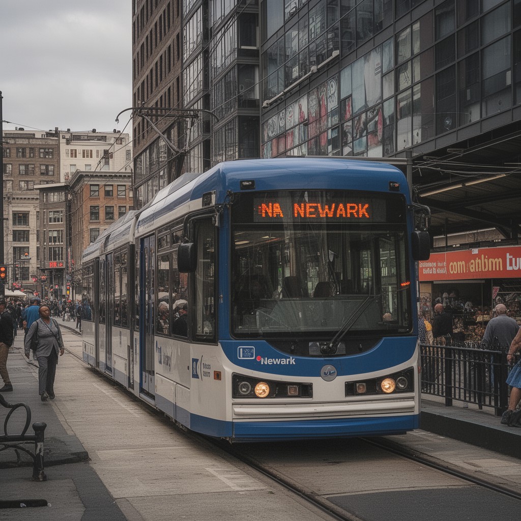 AI-generated illustration of Newark Light Rail