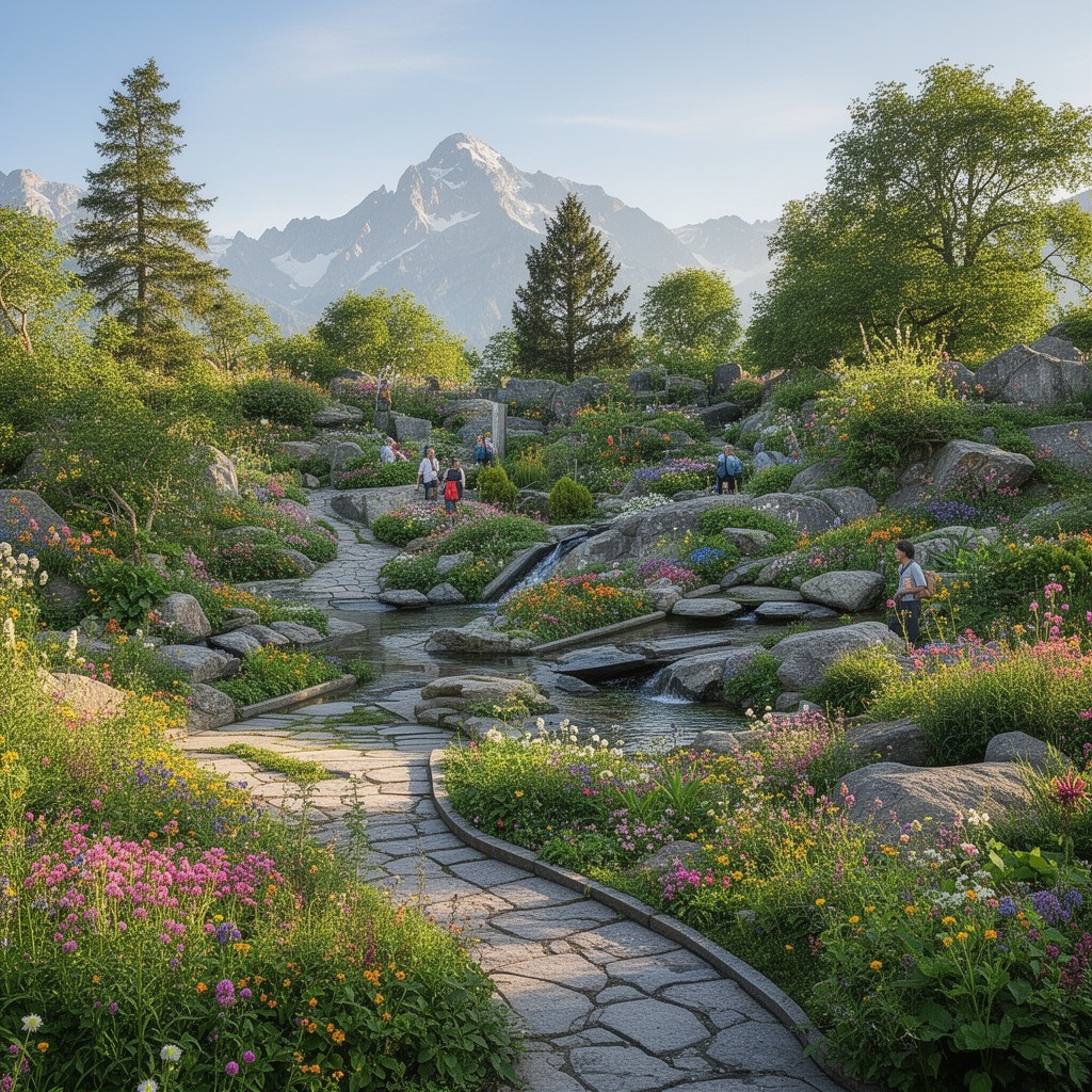 AI-generated illustration of Alpine Garden