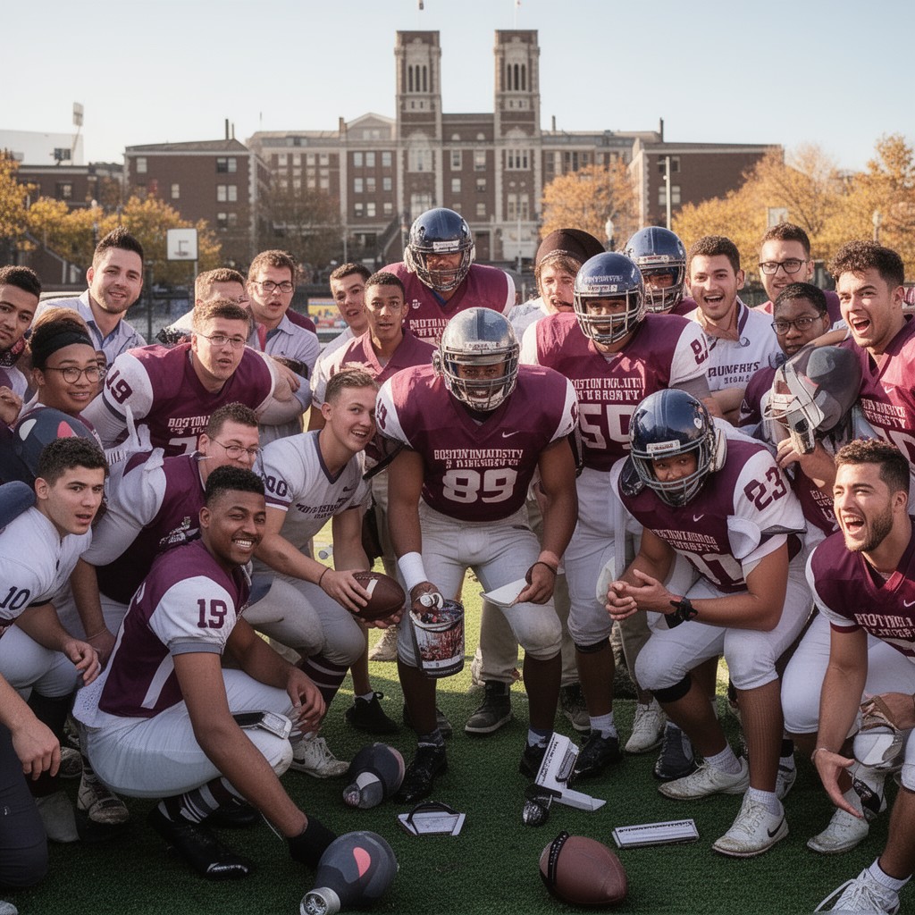 AI-generated illustration of Boston University Terriers football team