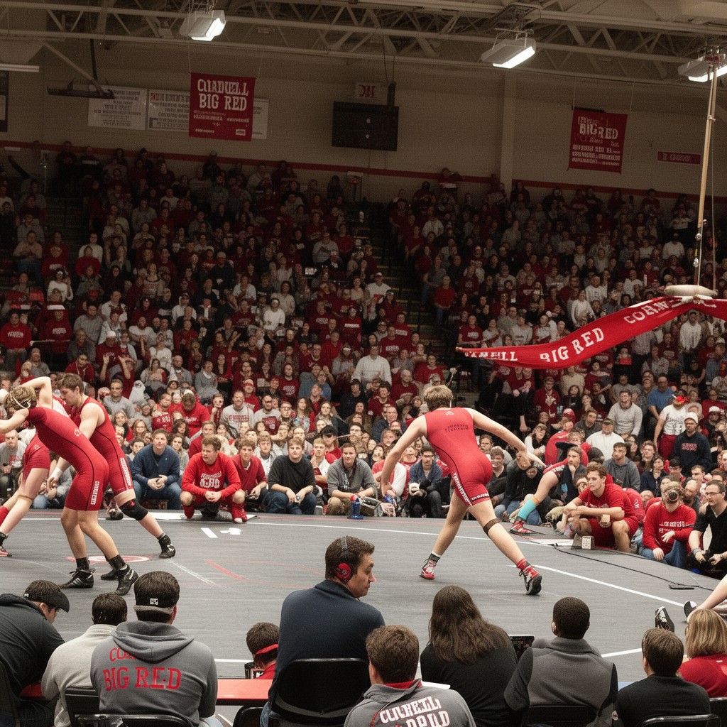 AI-generated illustration of Cornell Big Red wrestling
