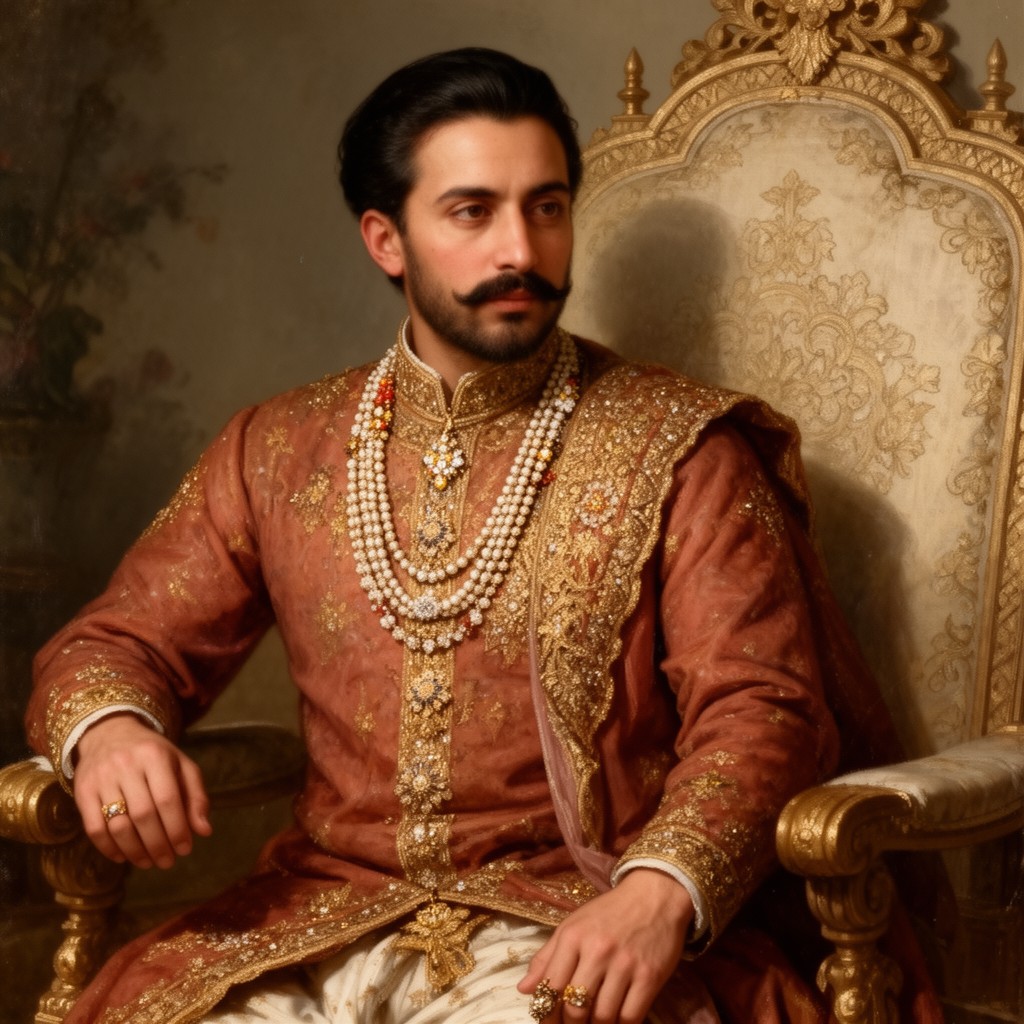 AI-generated illustration of Mughal emperor Shah Alam II