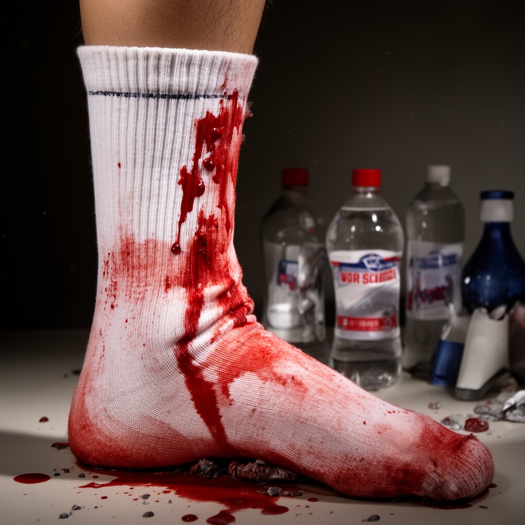 AI-generated illustration of bloody sock game