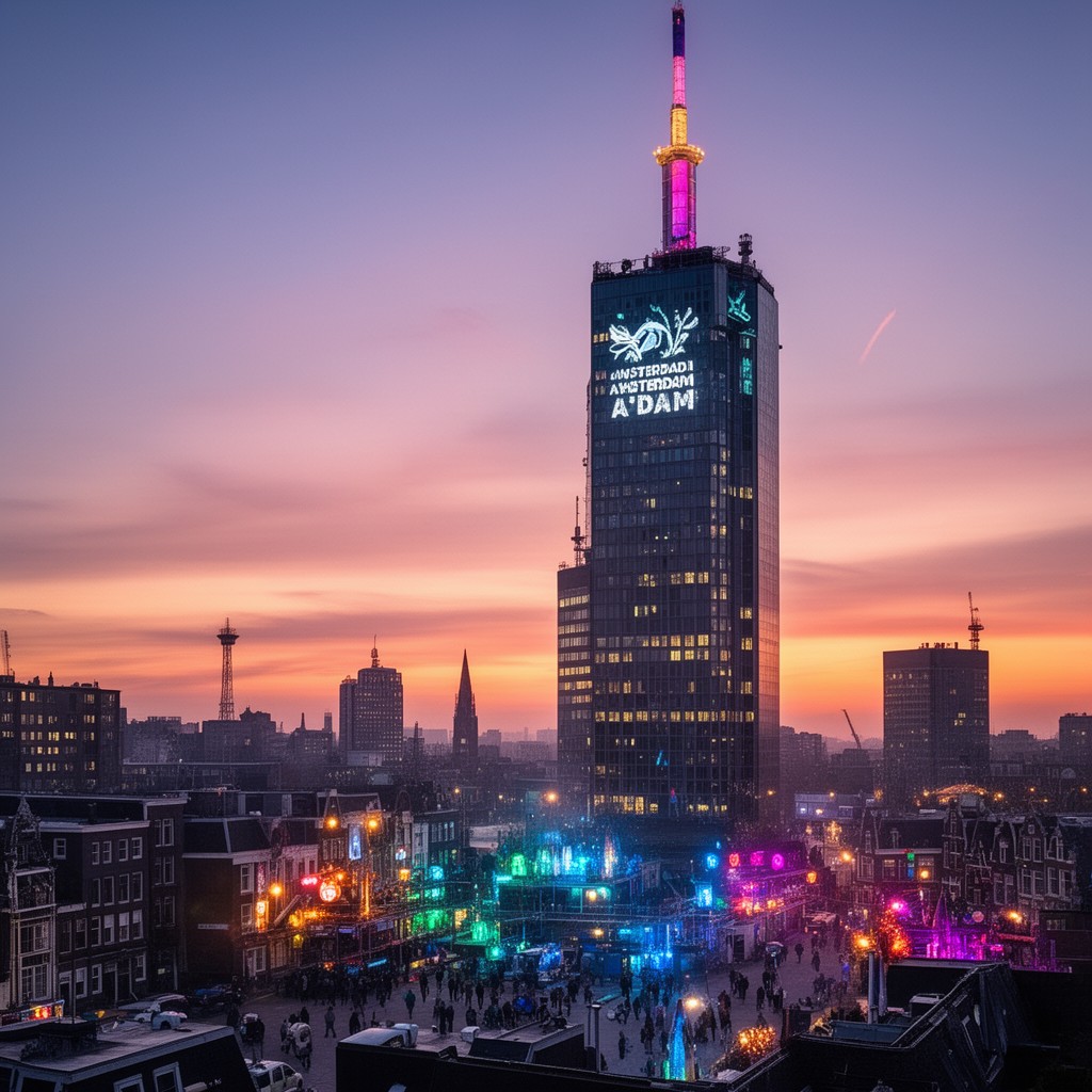 AI-generated illustration of Amsterdam Dance and Music