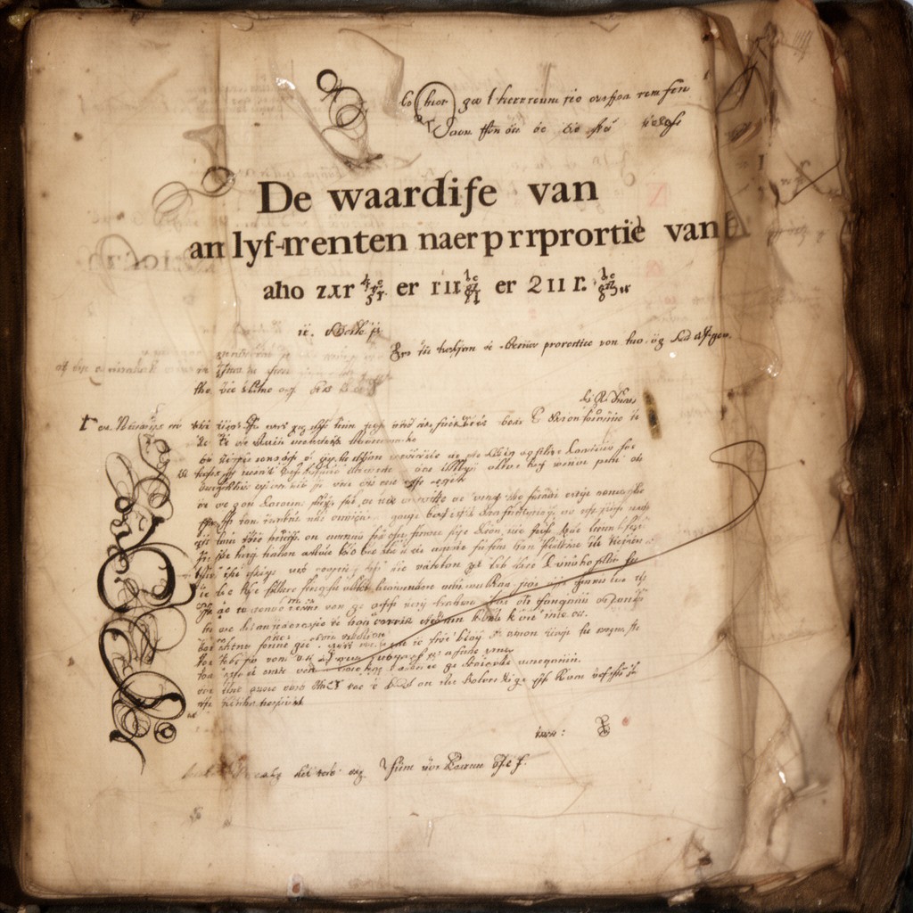AI-generated illustration of De waardije van lyf-renten naer proportie van los-renten
