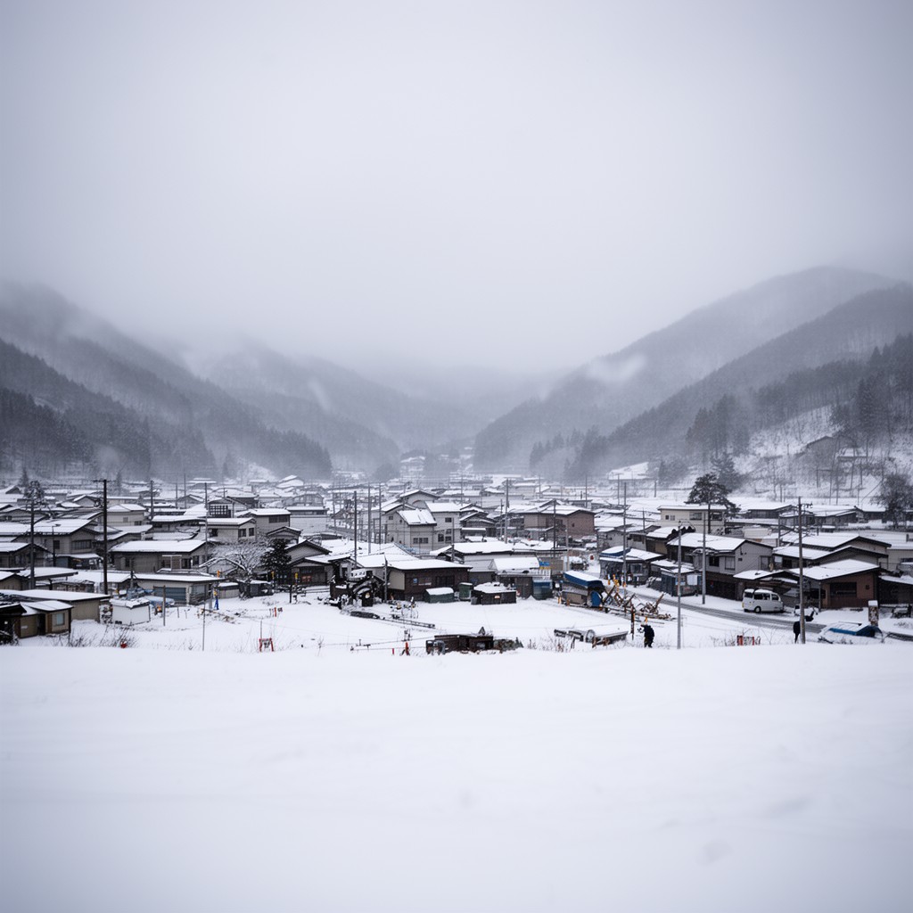 AI-generated illustration of Yuzawa, Akita Prefecture, Japan