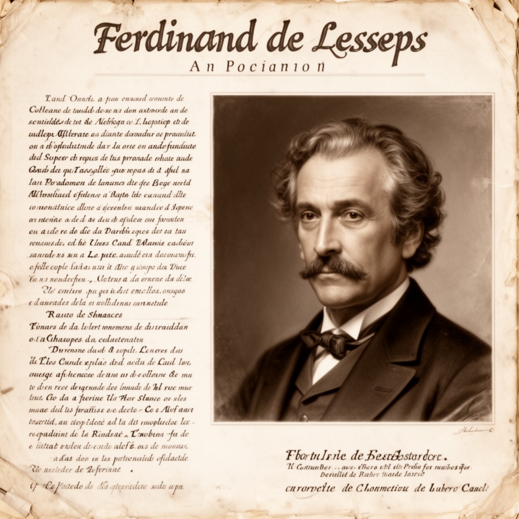 AI-generated illustration of Ferdinand de Lesseps