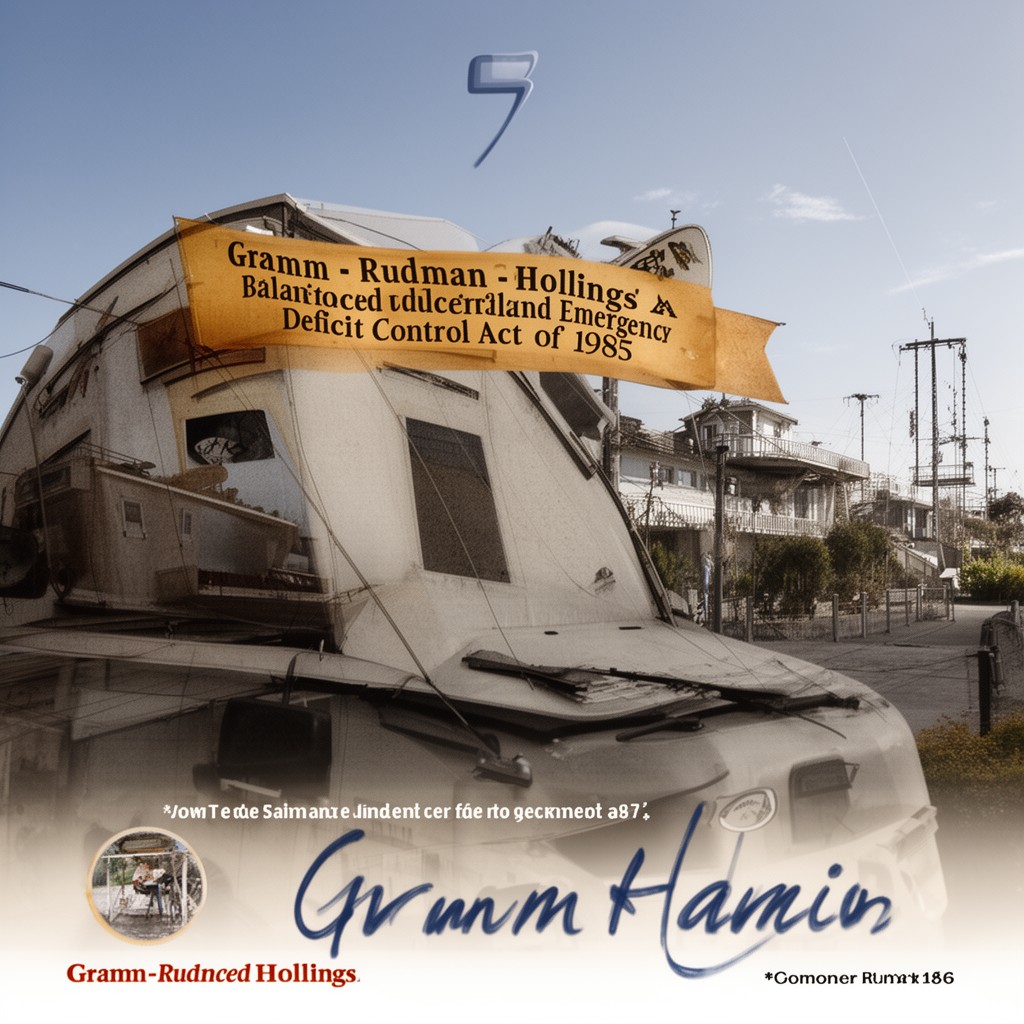 AI-generated illustration of Gramm–Rudman–Hollings Balanced Budget and Emergency Deficit Control Act of 1985