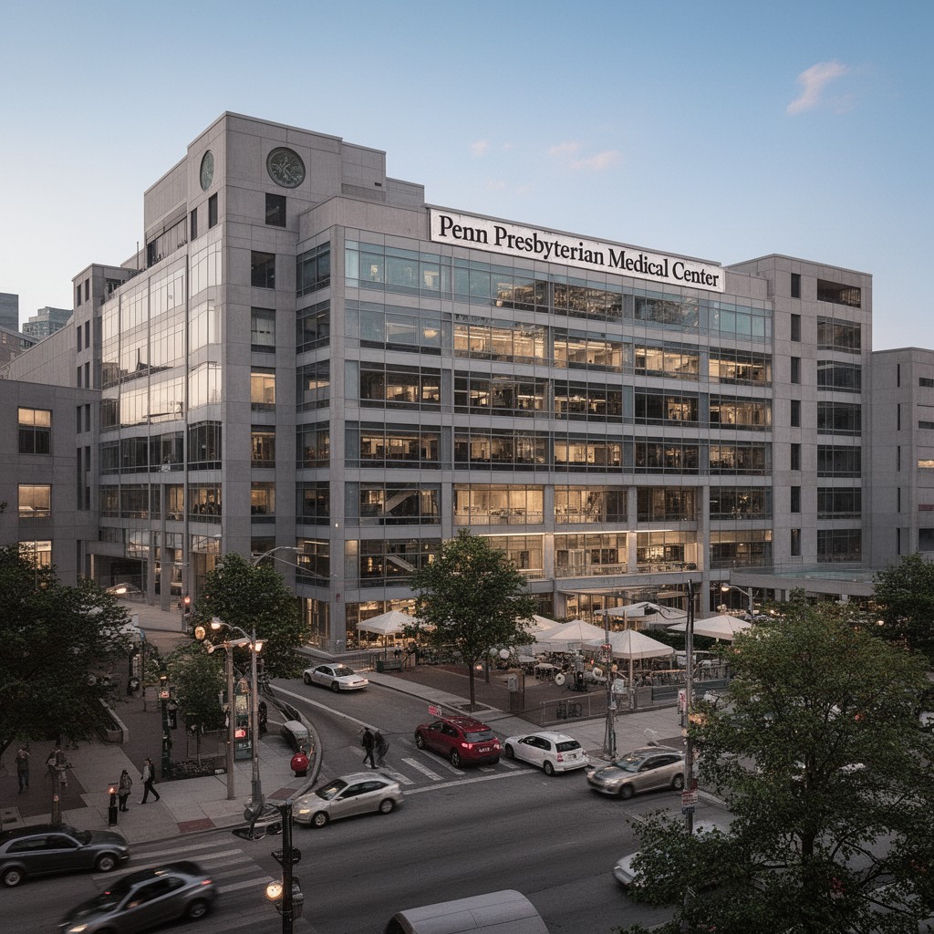 AI-generated illustration of Penn Presbyterian Medical Center
