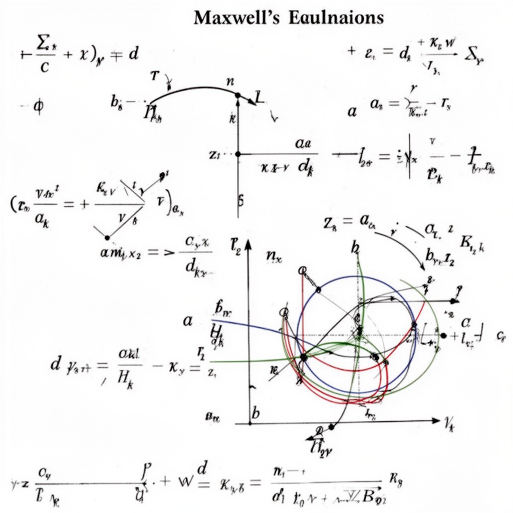 AI-generated illustration of Maxwell's equations