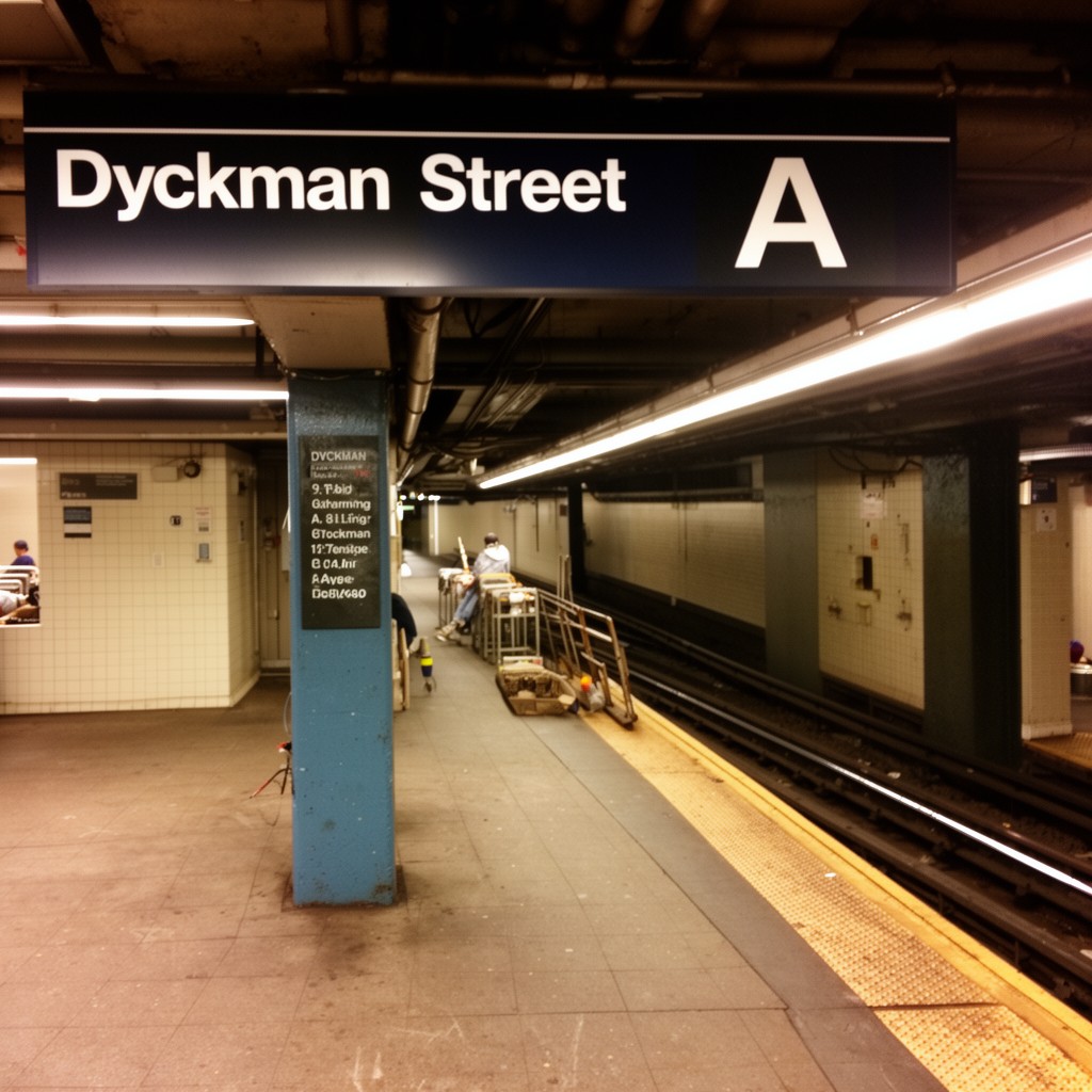 AI-generated illustration of Dyckman Street (A line)