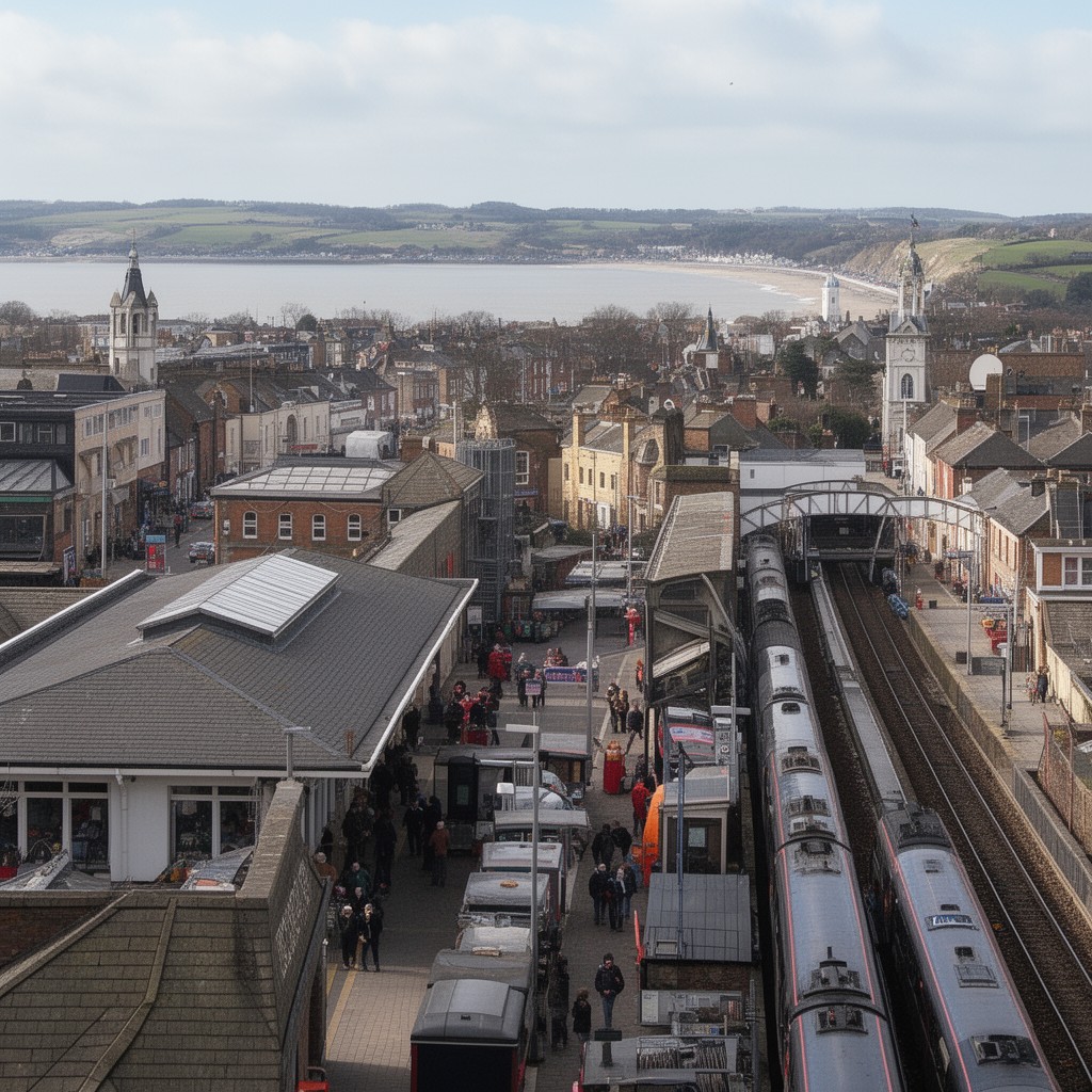 AI-generated illustration of Scarborough railway station