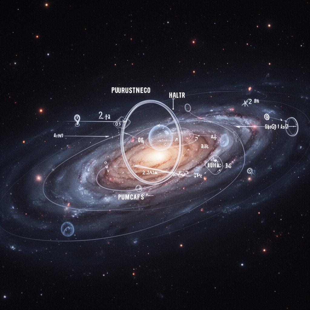 AI-generated illustration of law of universal gravitation