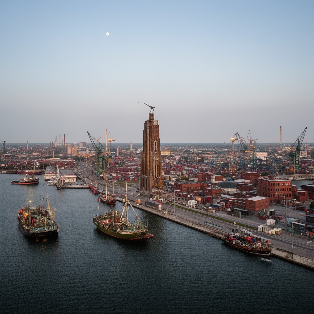 AI-generated illustration of Port of Hamburg