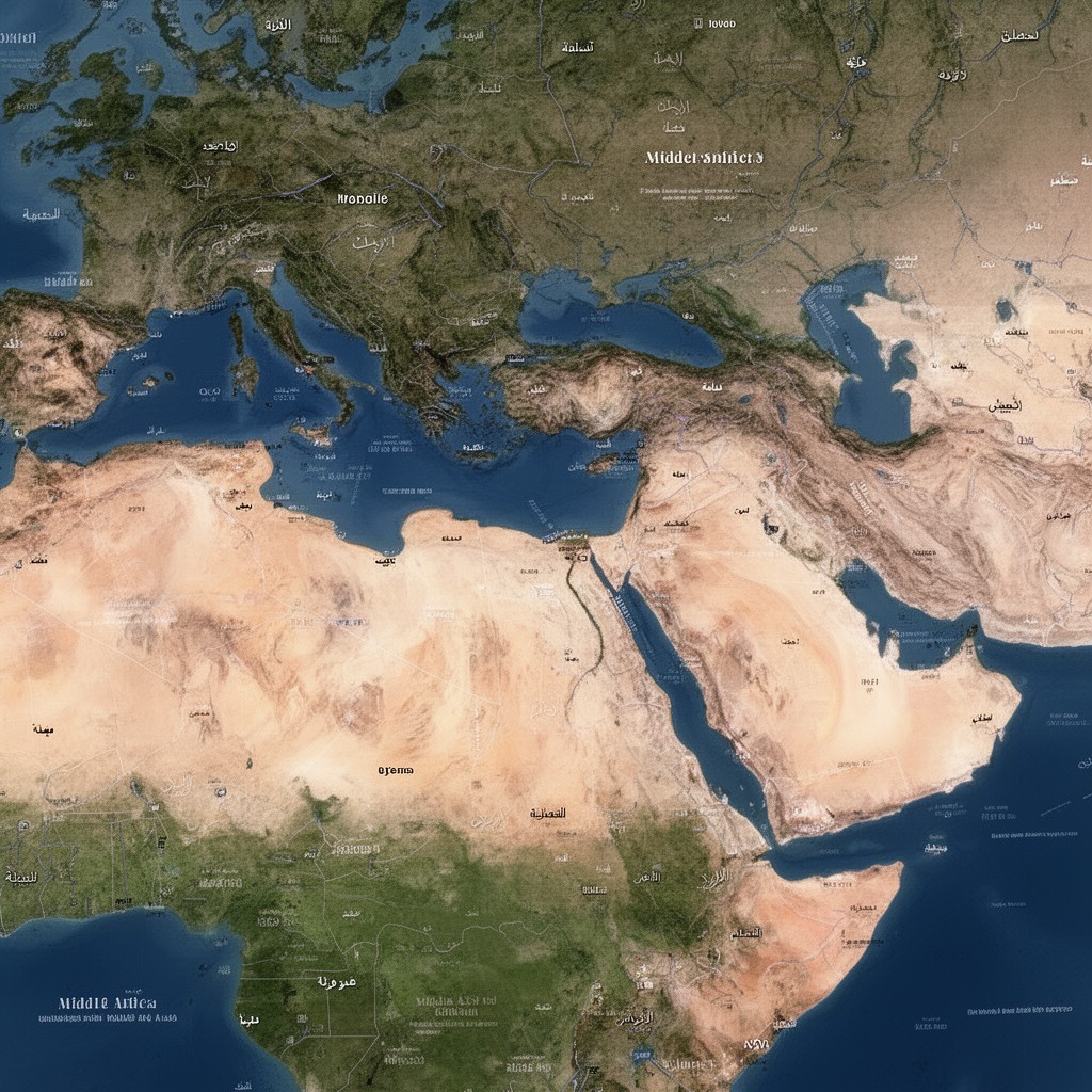 AI-generated illustration of Middle East and North Africa